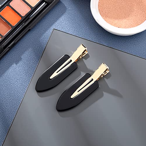 Yierso 8 Pcs No Bend Hair Clips No Crease Hair Clips Duckbill Clips No Dent Flat Claw Bangs Clip Alligator Hair Barrettes For Salon Hairstyle Women Girls Makeup Accessories (Black) #TOP3