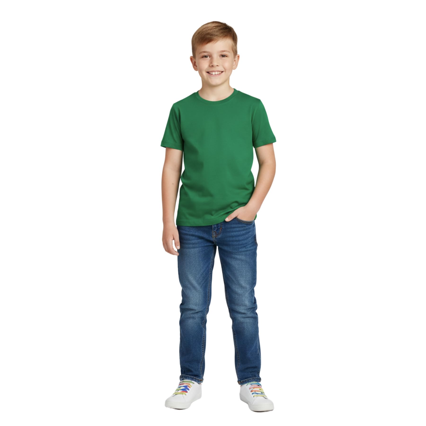 A2Z 4 Kids Boys Cotton T-Shirt Plain - Boys PL T Shirt Green 3-4
