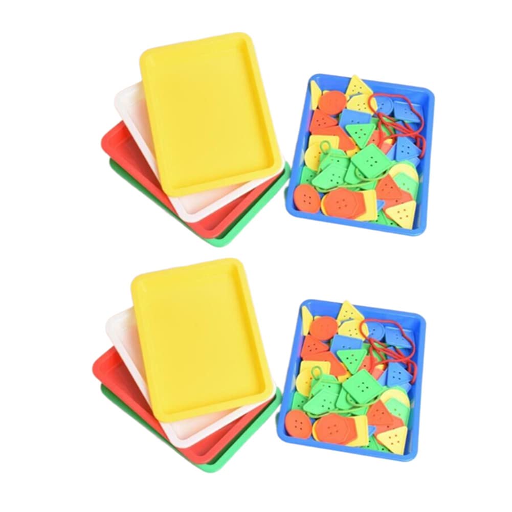 DAKFOOK 10 bandejas de plástico para actividades de 39,5 x 28,5 x 4 cm, color blanco, bandeja organizadora de manualidades para la escuela, hogar, arte y manualidades, proyectos de bricolaje, pintura