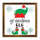 Just Call Me Baby Claus Plaque en bois encadrée Père Noël Plateau décoratif Décoration murale amusante pour chambre à coucher, cuisine, salon 30,5 x 30,5 cm