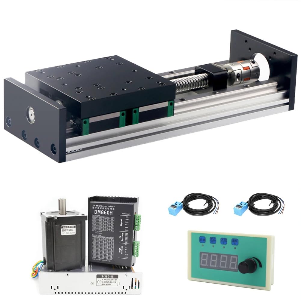 Attuatore a vite a sfere lineare CNC a doppio binario ad alto carico con corsa da 400 mm e modulo di scorrimento di precisione