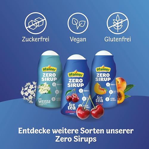 Pfanner Zero Sirup Ice Tea Wildkirsche (1 x 57 ml) – Zuckerfreier Getränkesirup für 8 L Eistee – kalorienfrei & ohne Zucker – Pfanner Eistee Geschmack 4