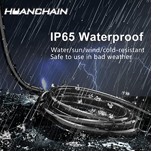 Image of HUANCHAIN 100 FT 16 Gauge Black Indoor Outdoor Extension Cord Waterproof, Flexible Cold Weather 3 Prong Electric Cord Outside, 10A 1250W 125V 16AWG SJTW, ETL Listed (Pack of 2)