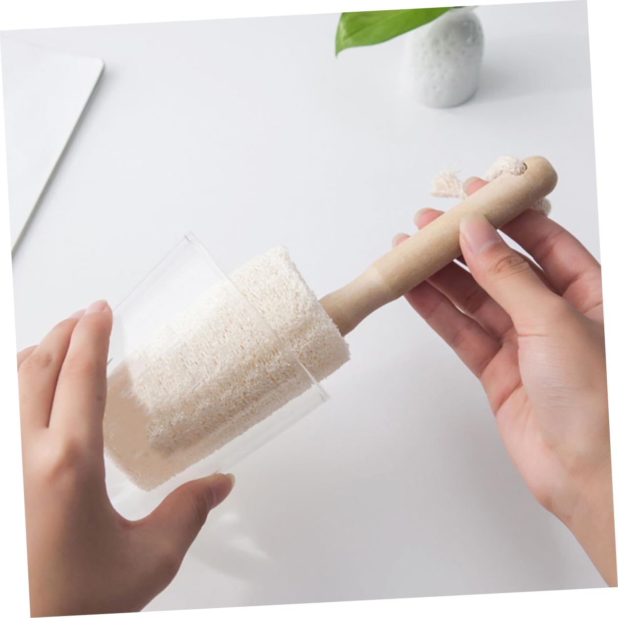 PRETYZOOM Lot De 5 Brosses De Nettoyage pour Tasses avec Manche en Bois pour Bouteilles Deau Et Ustensiles De Cuisine (3 Pièces X 5)