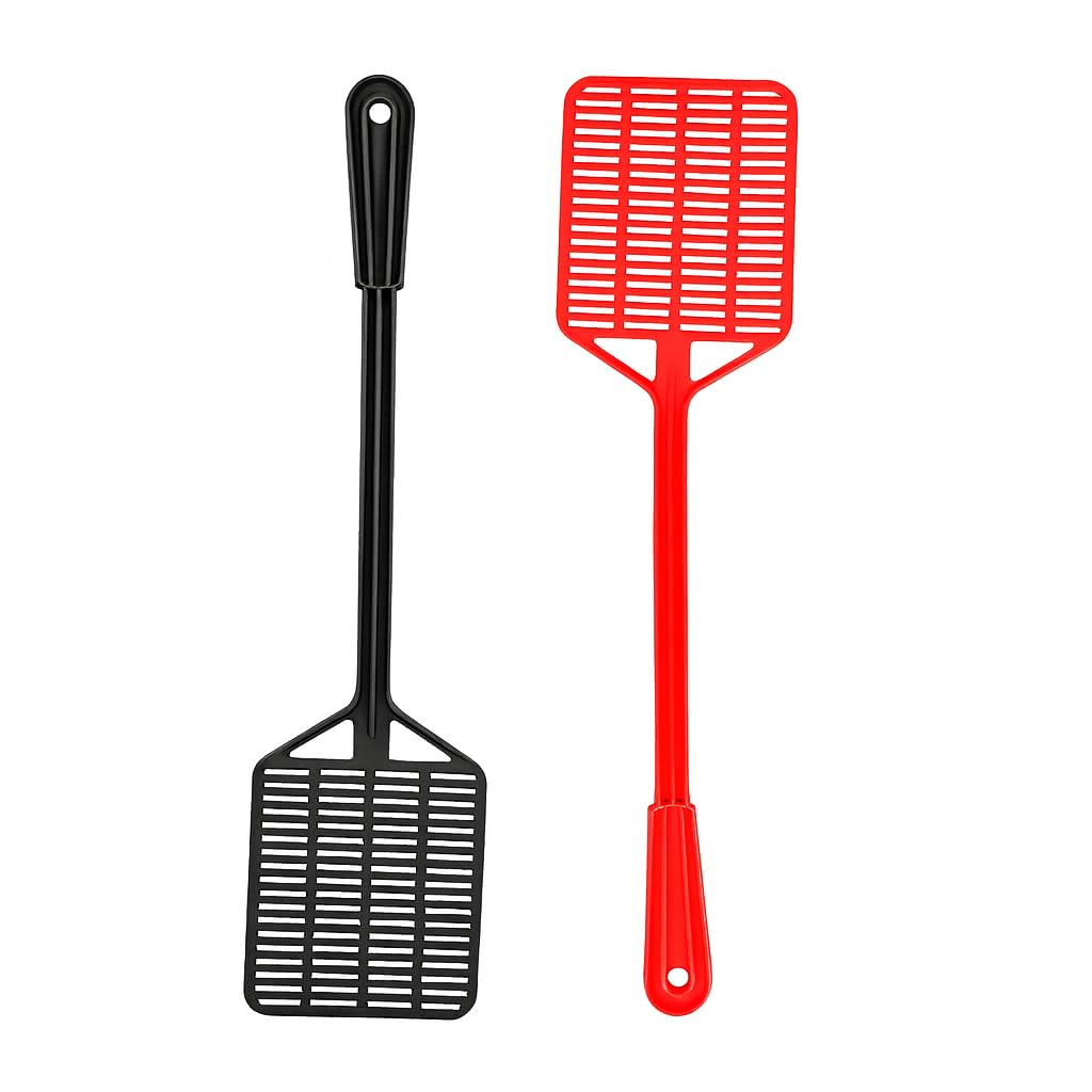 Plastic Fly Swatter for Home & Kitchen | Mosquito & Insect Killer Hand Bat | Strong Grip Long Handle (Multicolor)-image-44