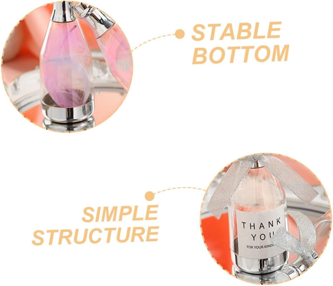 Luxshiny 20pcs Silver Large Candy Bottle Containers with Lid, Decorative Sparkling Wine Bottle Candy Boxes for Wedding Party Favors and Birthday Treat Packaging