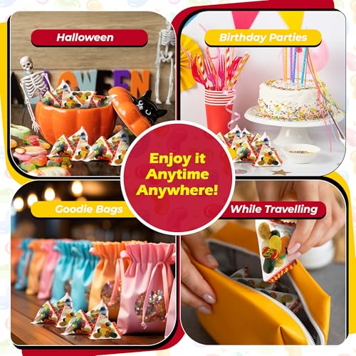 Jelly Bean Individual Pyramid Packs | 75 PACK | Mini Bags of assorted Candy Beans | 75 bags of 0.28oz | Assorted Flavors | Triangular shaped - image 2