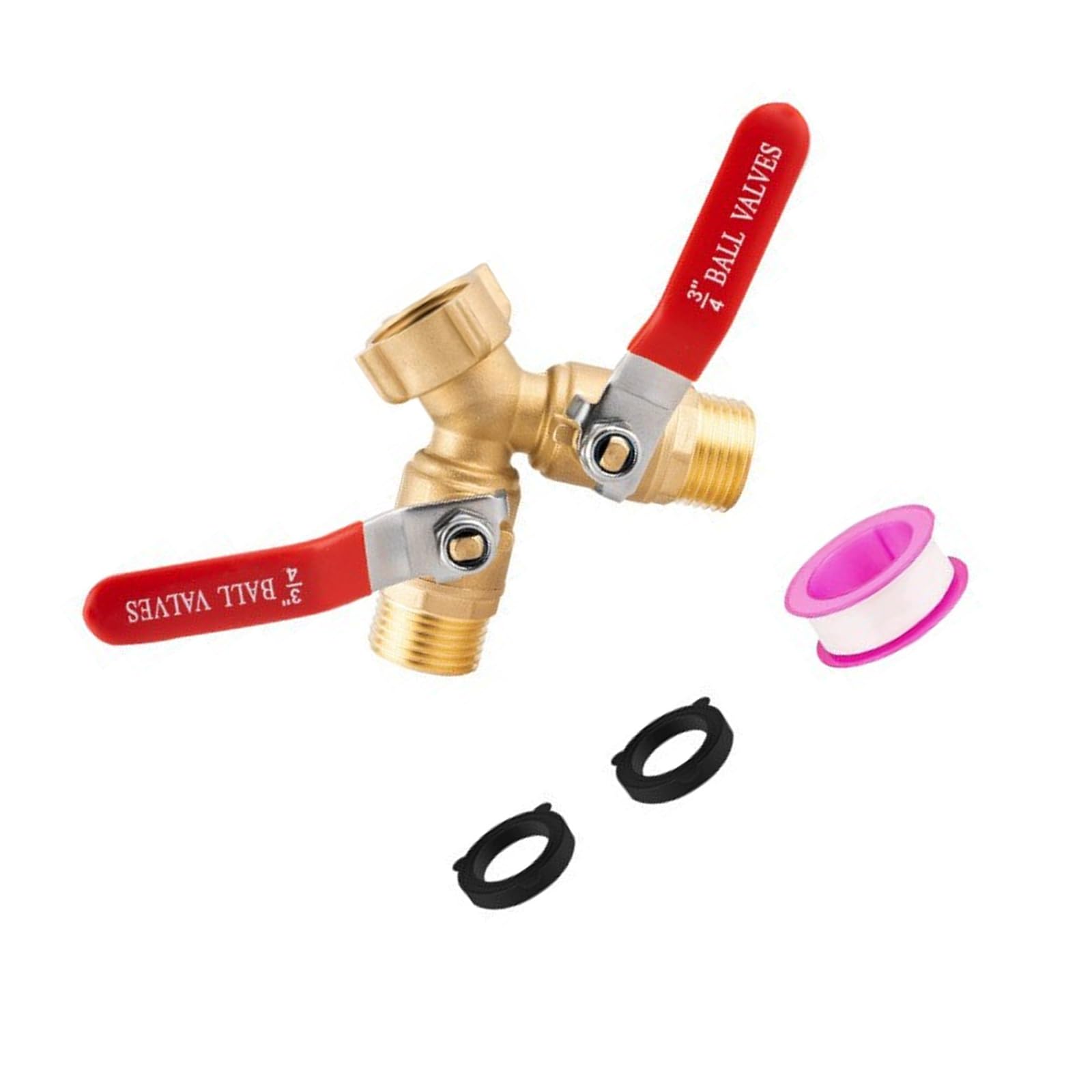 Vanne en Y en laiton 3/4 pour tuyau d'arrosage avec grands raccords