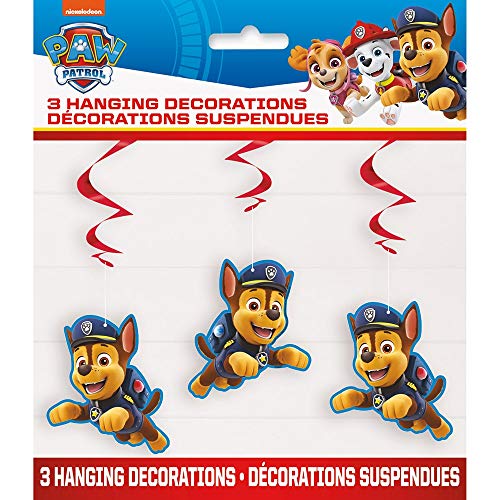 Décorations Suspendues Pat' Patrouille de 66 cm pour anniversaire enfant - Lot de 3 spirales