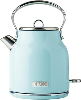 Haden Heritage Blue Kettle - 3000W Fast Boil Kettle, Cordless, Boil-Dry Protection - Spare Filter - Easy To Clean - Energy Efficient - 1.7L Stainless Steel Kettle