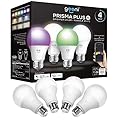 Geeni Prisma Plus 800 WiFi LED Smart Light Bulb (4-Pack), 2700-6500K Tunable Hue White to RGB, Dimmable, A19 60W, No Hub Required, Light Bulb Compatible with Alexa, Google Assistant