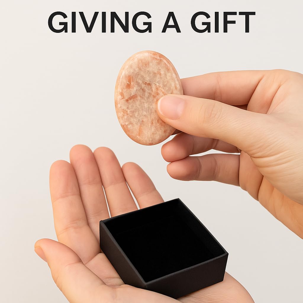Natural Polished Thumb Palm Crystal for Meditation, Sunstone Worry Stone for Stress Relief, Anxiety Support & Pocket Reiki Healing - Image 6