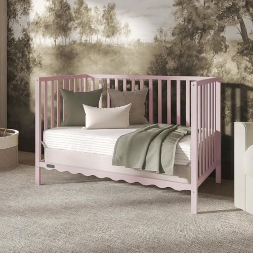 Dream On Me Synergy Wave 5-in-1 Convertible Full Size Baby Crib, Pink | Converts to Toddler Bed & Daybed, Scalloped Open Slats, 3 Mattress Heights, GREENGUARD Gold, BSA Verified, 50 Lb Limit - image 9
