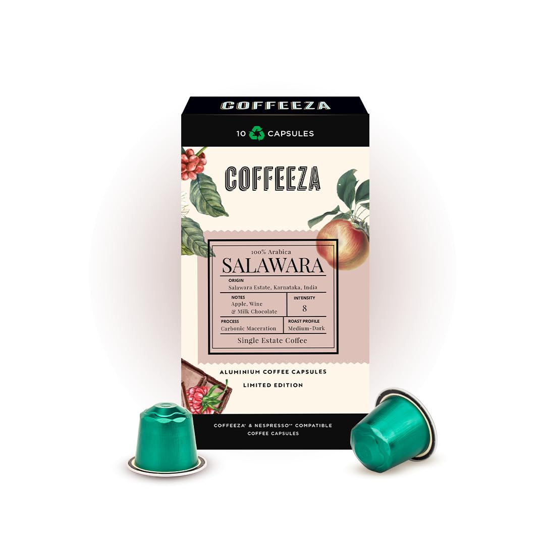 Coffeeza Salawara Single- Estate 100% Arabica Aluminium Coffee Capsules with 100% Specialty Grade Arabica Aluminium Coffee Pods | 10 Capsules (B0CFLCZGP5) Amazon Price History, Amazon Price Tracker