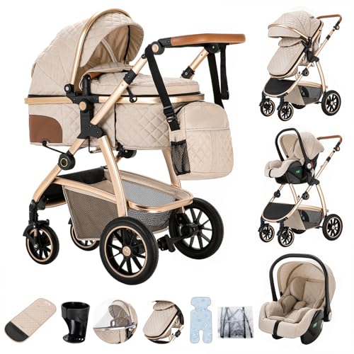 Zkiprm 3 in 1 Kinderwagen, Reisesystem, Buggy & Sportsitz,...