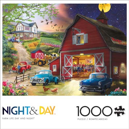 Buffalo Games - Bigelow Illustrations - Farm Life Day and Night - 1000 Piece Jigsaw Puzzle for Adults -Challenging Puzzle Perfect for Game Nights - Finished Size is 26.75 x 19.75 - Image 3