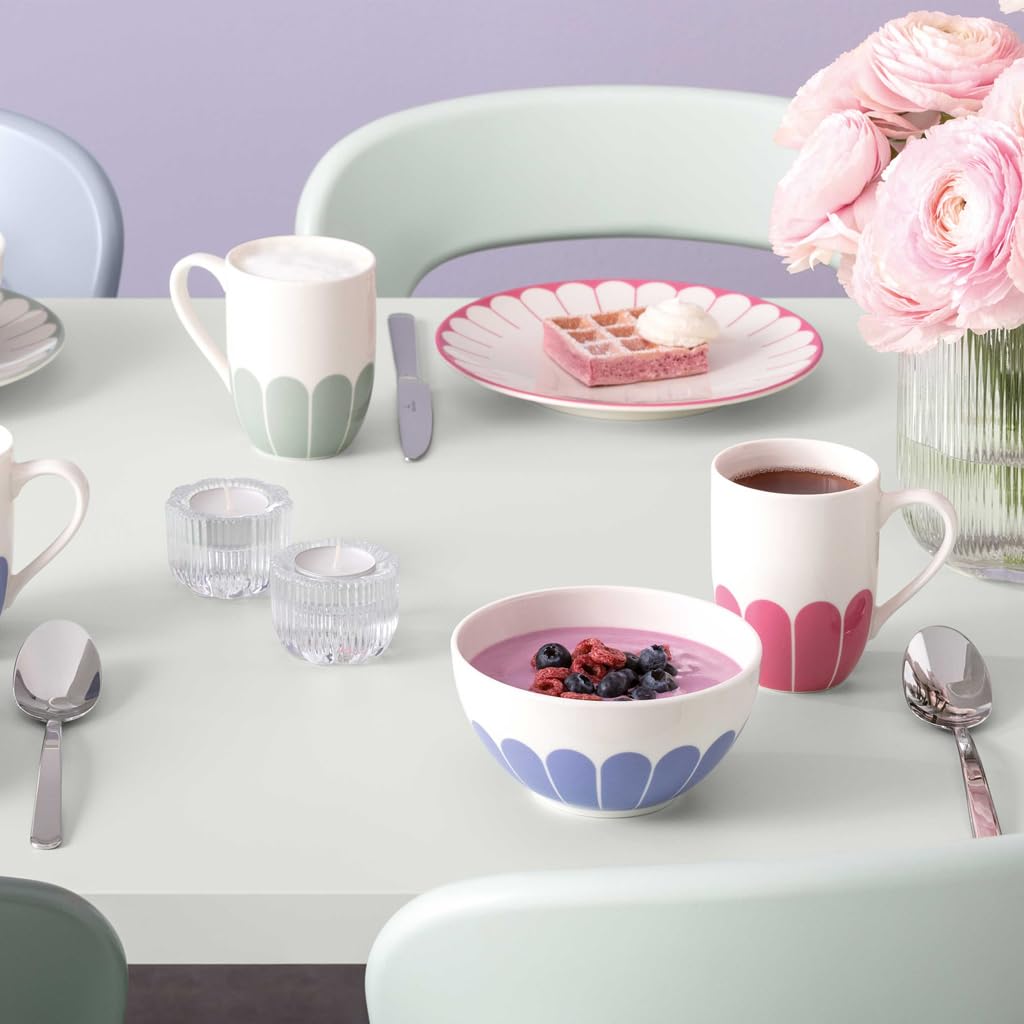 Villeroy & Boch - Fleur bleu miseczka do musli niebieska, można myć w zmywarce i używać w mikrofalówce, miseczka na jogurt i przekąski, miska, mała miska do ramenu, kwiatowy wzór, porcelana Premium