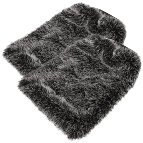 Calentadores de pantorrilla peludos de 40 cm para mujer en color negro