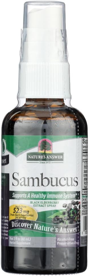 2Pack! Nature's Answer Sambucus nigra Black Elder Berry Extract Spray - 2 fl oz