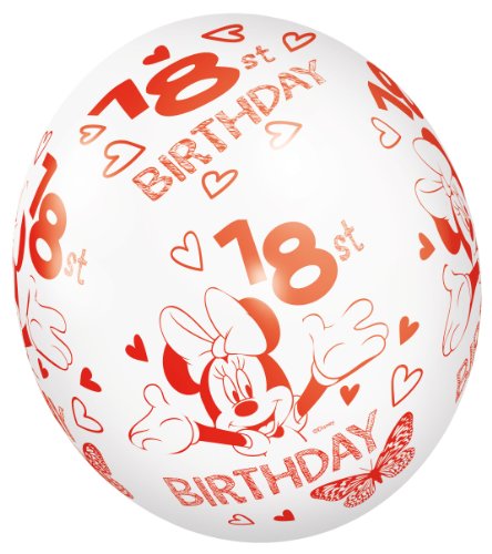 Ballons Minnie HB 18th Amscan de 11" en latex anniversaire