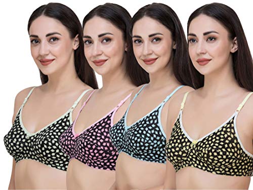 Image of Fasense Women's Cotton Leaf Print Medium Coverage Wire Free Non Padded Bra