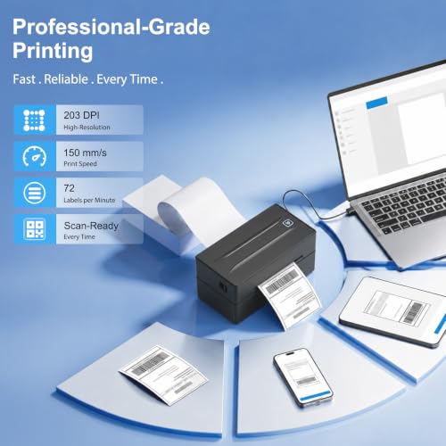 Thermal Shipping Label Printer 4x6 Bluetooth Label Maker for Small Business - image 4
