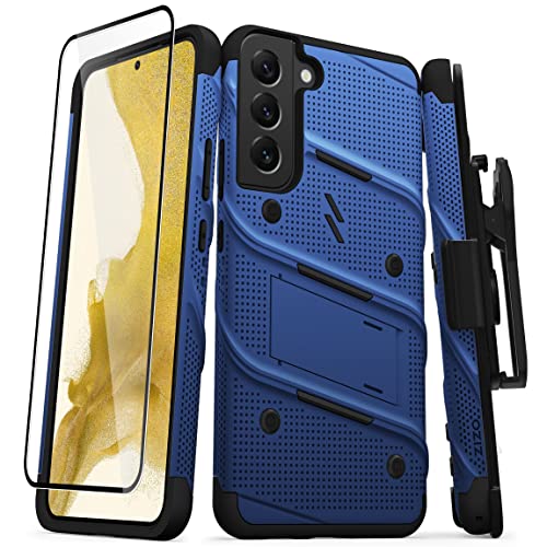 Coque Galaxy S22 Plus antichoc ZIZO Bolt bleue anti-chute avec film ecran