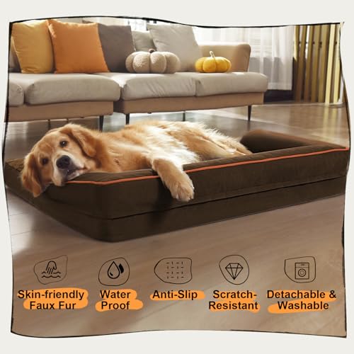 Dog Bed Large Sized Dogs-Orthopedic Waterproof Bed for Dogs,Large Dog Beds with Washable Removable Cover & Non-Slip Bottom by MEKIY - Image 6