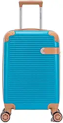 Mala de Viagem de Bordo Nice 10kg Rígida ABS Padrão ANAC com 4 Rodas duplas 360º e Trava de segredo numérico, divisória interna com zíper e elástico de fixação, Azul Turquesa, Santino - ABEV407P15