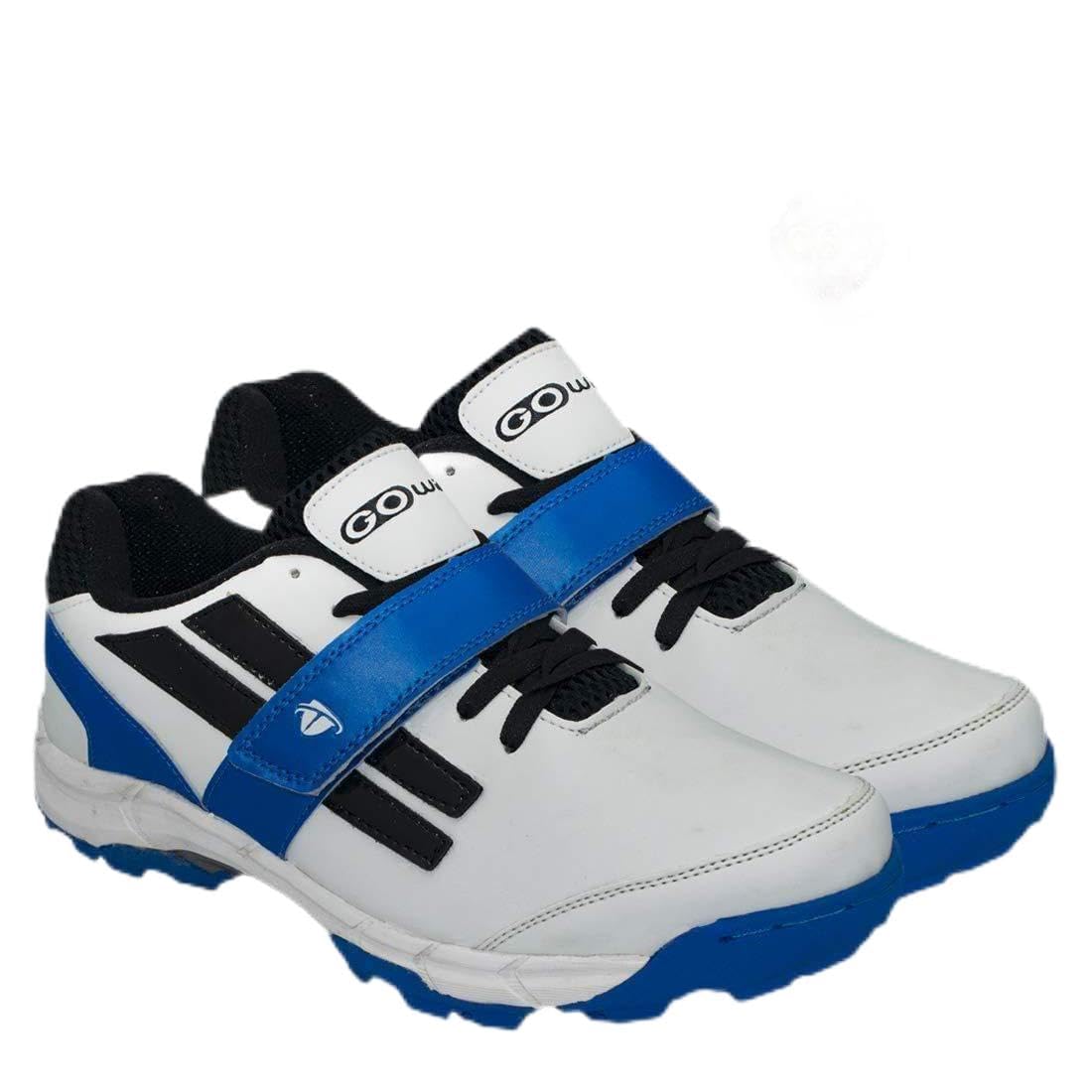 Pace White/Navy Cricket Shoes Size-6 with TR-666-R Cricket Leather Ball Alum Tanned Red-image-20