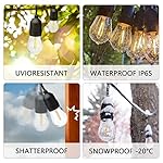 30-Pack LED Outdoor String Light Bulbs, Waterproof S14 Replacement Bulb, E26 Base, 1W 120V, 2700K Warm White - Image 3