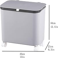 Vista 6 de Contenedor de compost para cocina, contenedor de compost para cocina interior, sellado, poleas fijas, botes de basura con tapas y separadores Verde