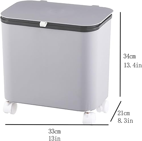 Miniatura 6 de Contenedor de compost para cocina, contenedor de compost para cocina interior, sellado, poleas fijas, botes de basura con tapas y divisores