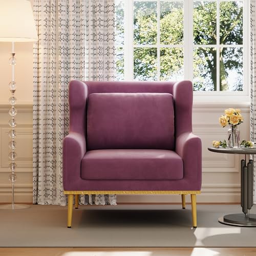 Sillón moderno terciopelo violeta miniatura 3