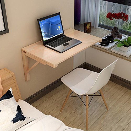 Solid Wood Wall-Mounted Drop-Leaf Table Wall Table Folding Dining Space Saver Convertible Desk Foldable (Size : 6040Cm) #TOP2