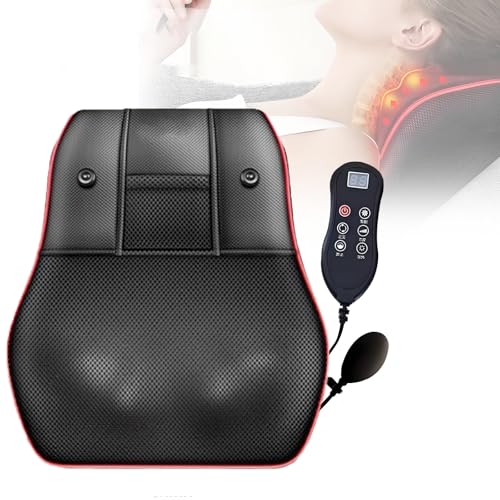 Mmasajeador Cervical, masajeador de espalda Shiatsu con calor, cojín de masaje portátil, 3 velocidades ajustable, aparato de masaje para cuello, pies, espalda y hombros, regalos para mujeres/hombres