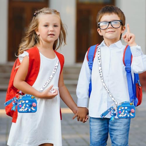 Crossbody bag with Adjustable Shoulder Strap, Handbag with Zipper, Badge Wallet with Lanyard, Wallet Purse Shoulder Bag Coin Pouch Accessories Money Bag for Girls (Blue)3