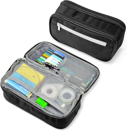 Image of Storio Pencil Box Pouch for School Kids Girls & Boys Aesthetic | Cute Stationary Compass Box Case Organiser | Travel Organiser