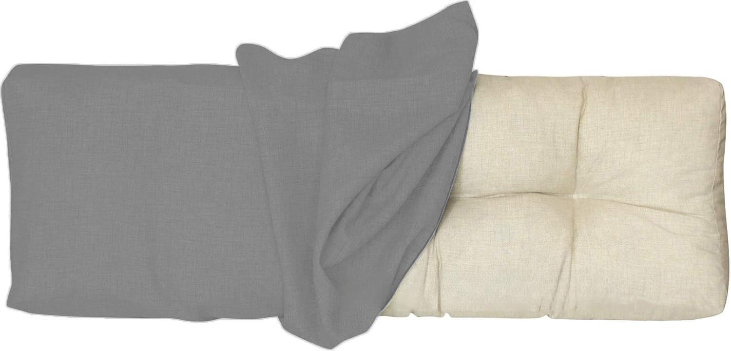 Sitzbank-Bezüge mit Reißverschluss, 2-/3-Sitzer-Ersatz, rutschfeste Unterseite, verschiedene Größen (120 x 40, 110 x 40, 140 x 45, 150 x 50) – Grau, 100 x 50 x 10 cm dick