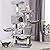 JISSBON 145cm Cat Tree Cat Tower Cat Scratching Post with Condos, Basket, Hammock & Plush Perches for Kittens, Large Cats, Light Grey