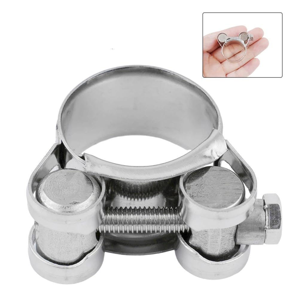 Une Large Gamme De Colliers De Serrage pour Tuyaux en Vrac, 1 Pièce, Tube D'Échappement 17-43 Mm, Boulon en T en Acier Inoxydable, Système D'Admission Moteur Argenté pour Tuyaux De