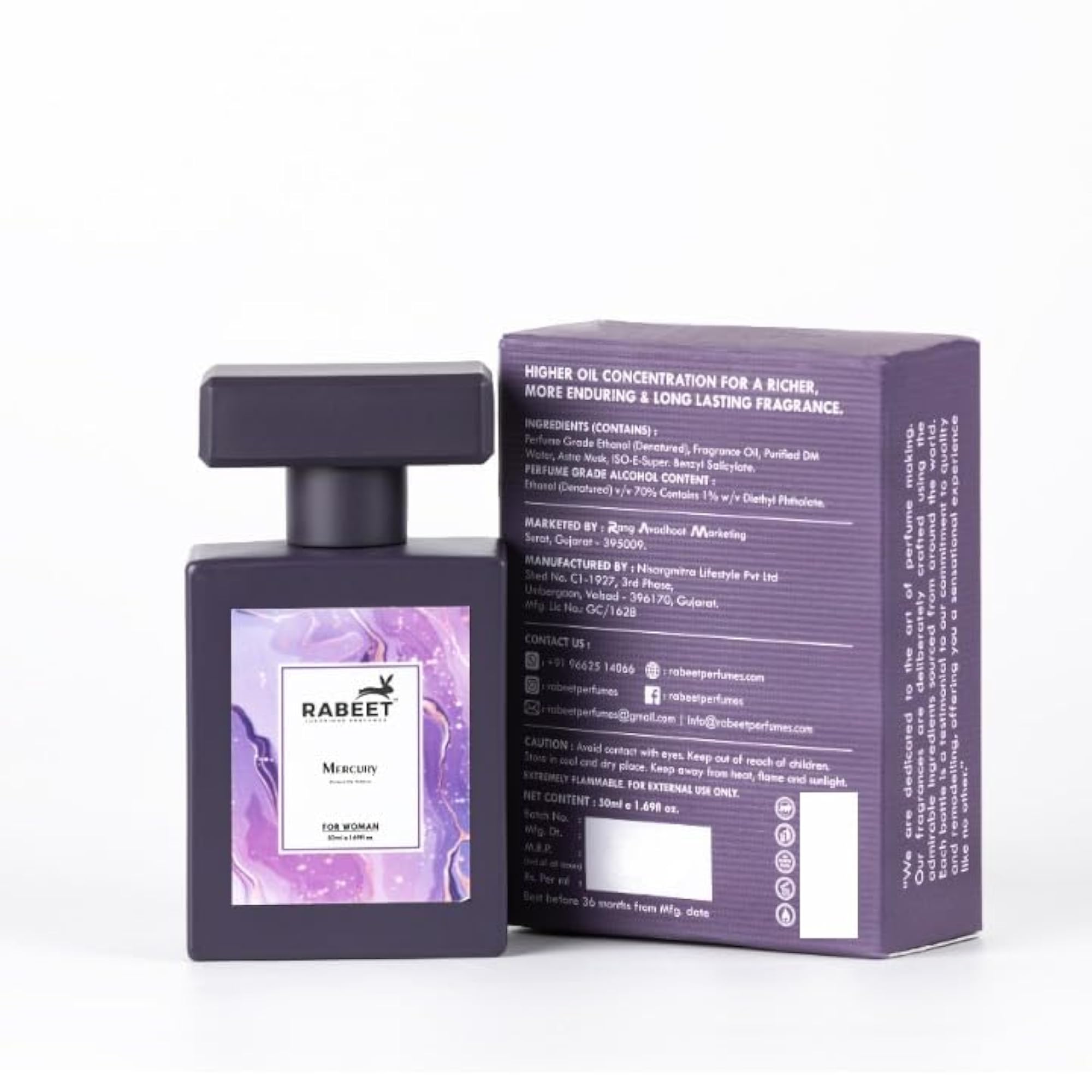 Long Lasting Women's Mercury Extrait De Perfume Spray