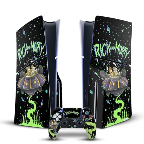 Skin Rick and Morty PS5 Slim autocollant vinyle console disc et manette DualSense