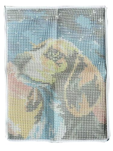 Image of GLAECYY Latch Hook Kits Rug Crochet Yarn Kit Cushion Colour Pre-Printed Canvas Rug Needlework DIY Hook and Latch Kit (Star Dog)