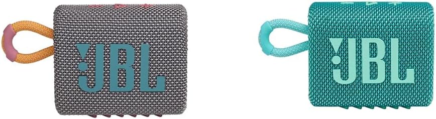 Go 3 Portable Bluetooth Speakers (Gray, Teal)