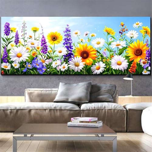Kit diamond painting complet pour lutter contre le stress : broderie strass fleur facile 50x100
