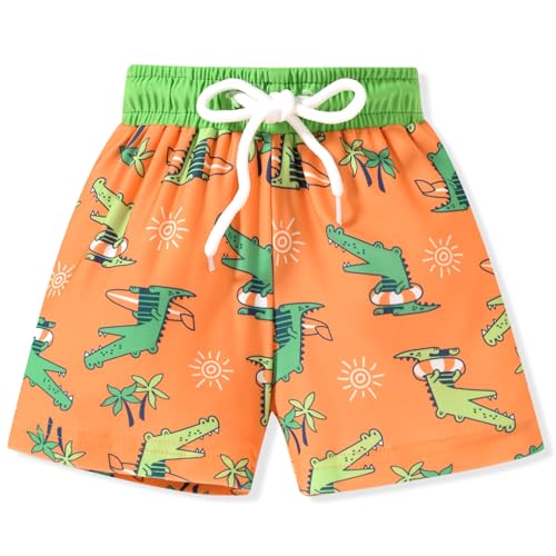 HIHA 0-6 Months Infant Baby Boys Swimming Trunk Swim Shorts Bathing Suit Beach Board Shorts for Little Boys Crocodile Orange