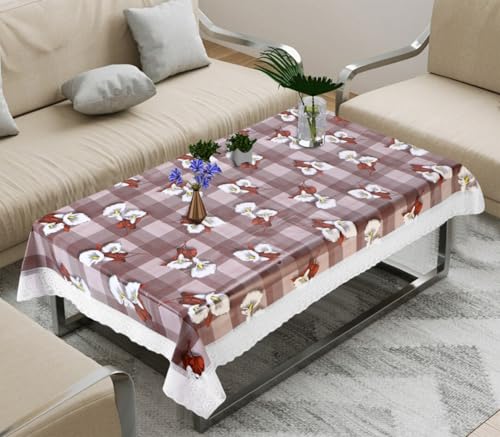 Image of Dakshya Industries PVC Waterproof Center Table Cover 40 x 60 Inch | Rectangle Coffee Table Cover | Spill Proof Oil Resistant Dustproof Heat Resistant Wipe Clean