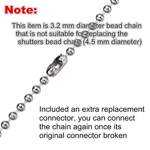 Tecunite 2 Pieces 3.2 Mm Beaded Pull Chain Extension With Connector, Each 10 Feet Beaded Roller Chain With 10 Matching Connectors (Multicolors A) #TOP4