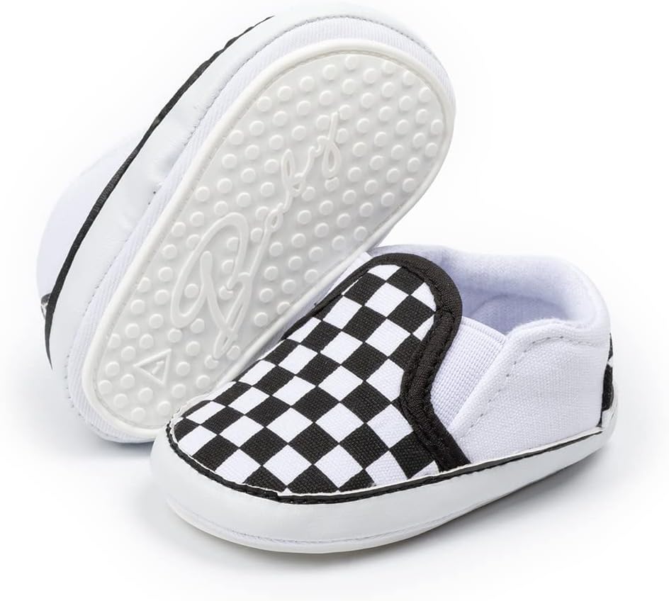 Infant Baby Girls Boys Canvas Shoes Soft Sole Toddler Slip On Newborn Crib Casual Sneakers Baby Flat Lazy Loafers Light First Walkers Shoe 3-18 Months